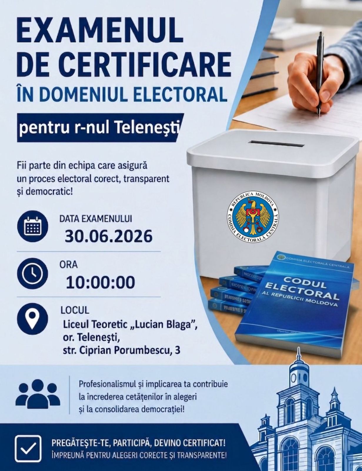 Acțiune de promovare a formării/specializării în domeniul electoral, în rândul  asistenților și lucrătorilor sociali din raionul Telenești