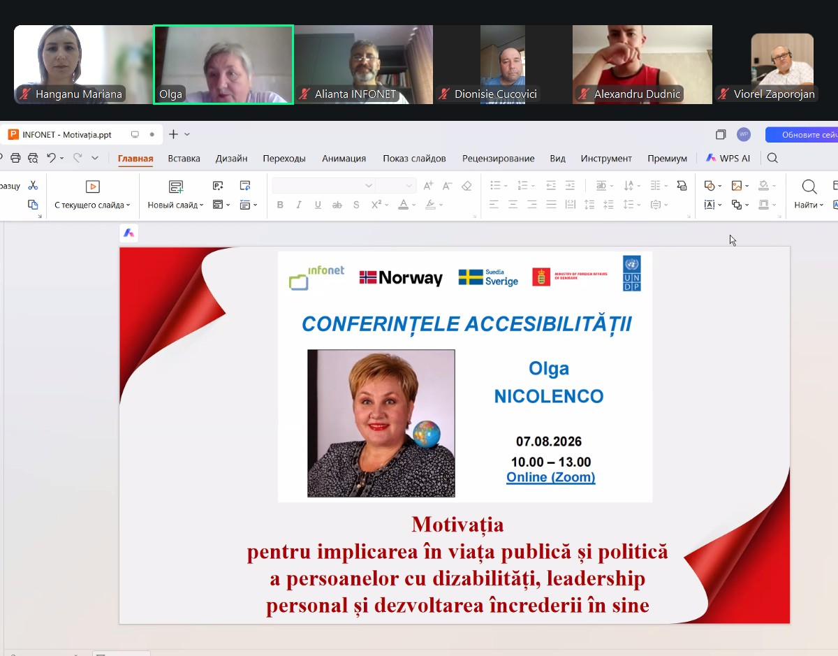 Pentru o democrație accesibilă tuturor: președinta CECE Glodeni nr. 19 a participat la conferința de lansare a Programului de capacitare a persoanelor cu dizabilități