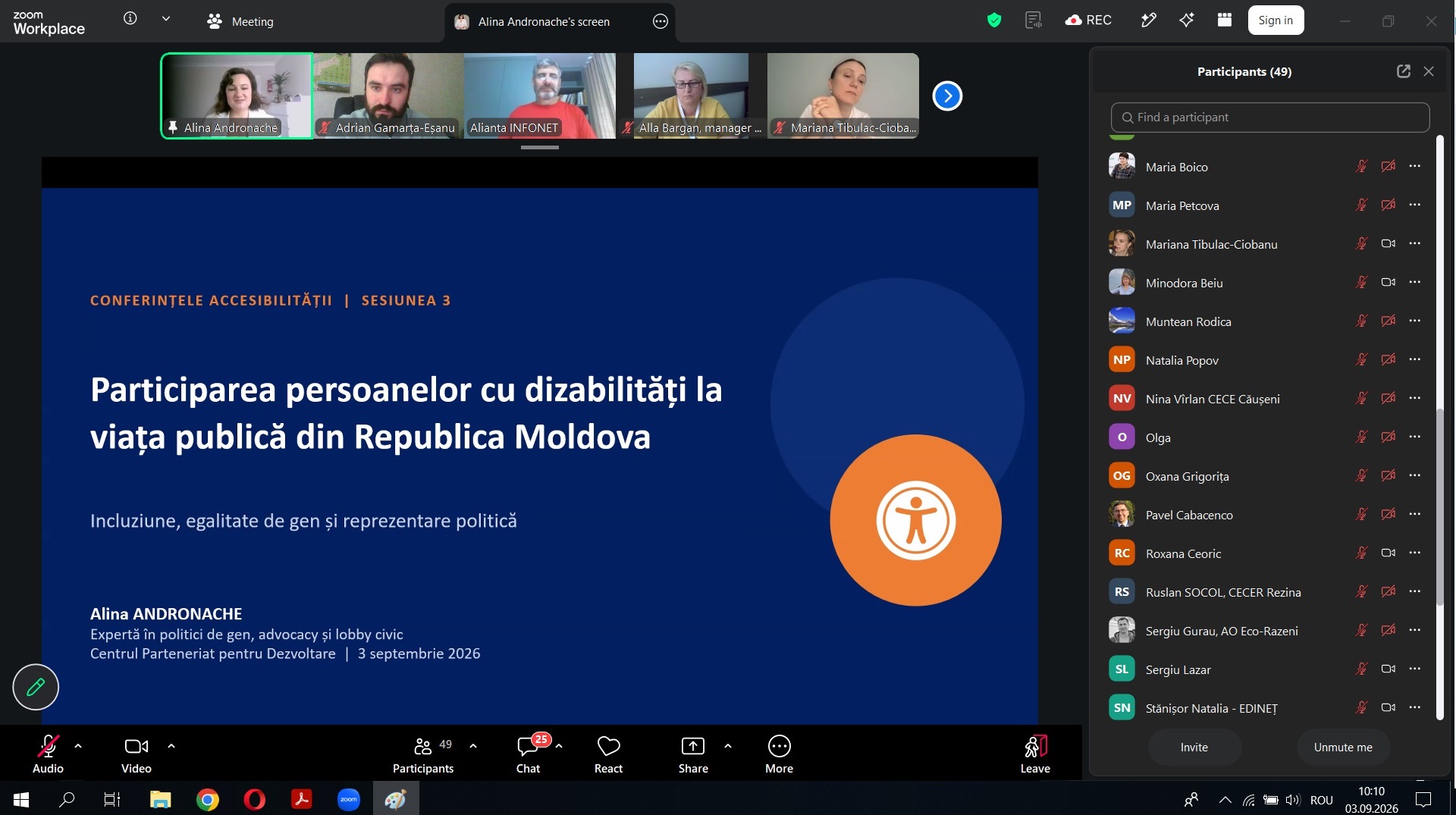 Conferința națională cu tematica „Participarea persoanelor cu dizabilități la viața publică din Republica Moldova”