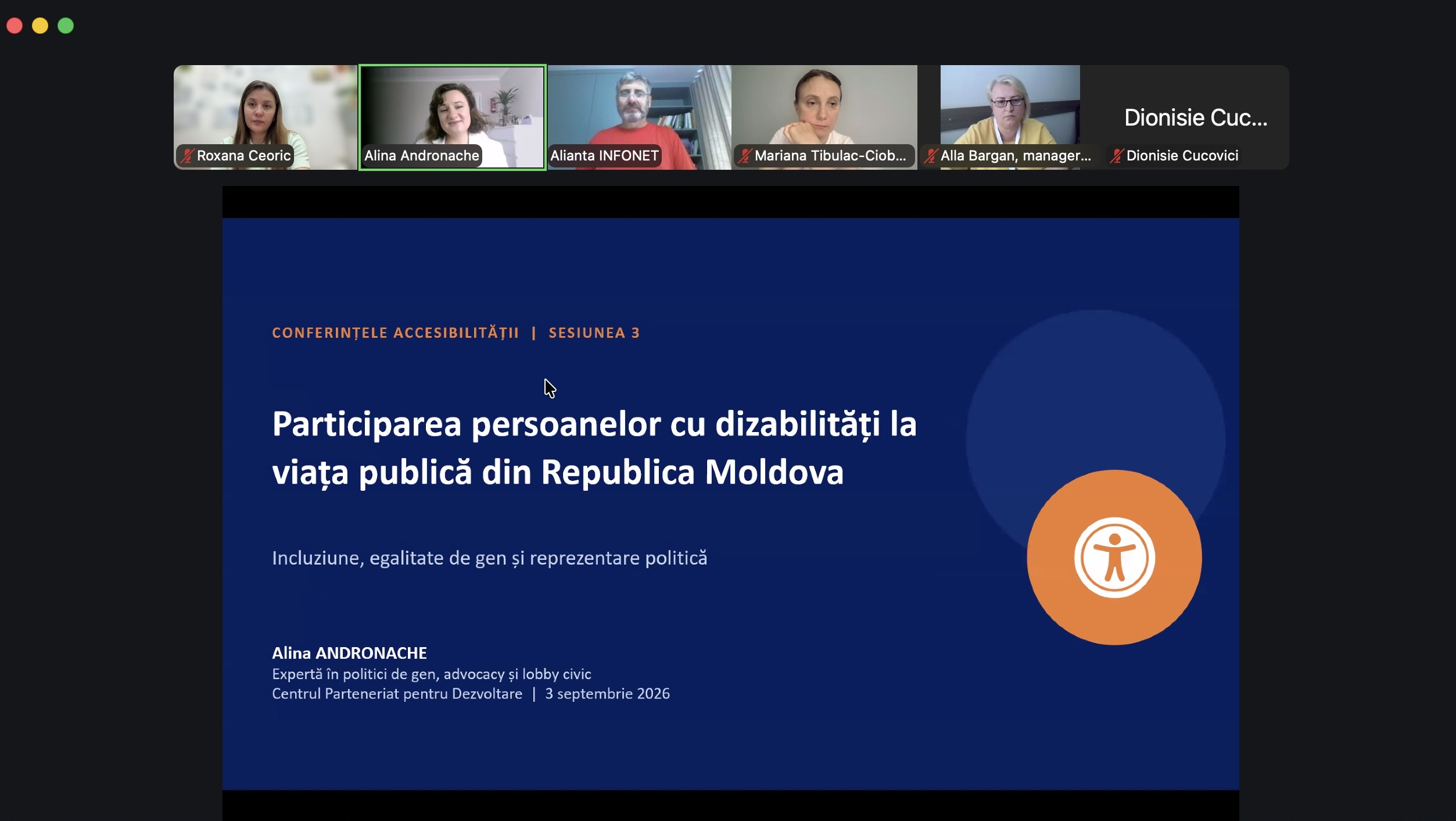 A treia conferință din cadrul „Conferințelor Accesibilității” – incluziune, egalitate de gen și reprezentare politică