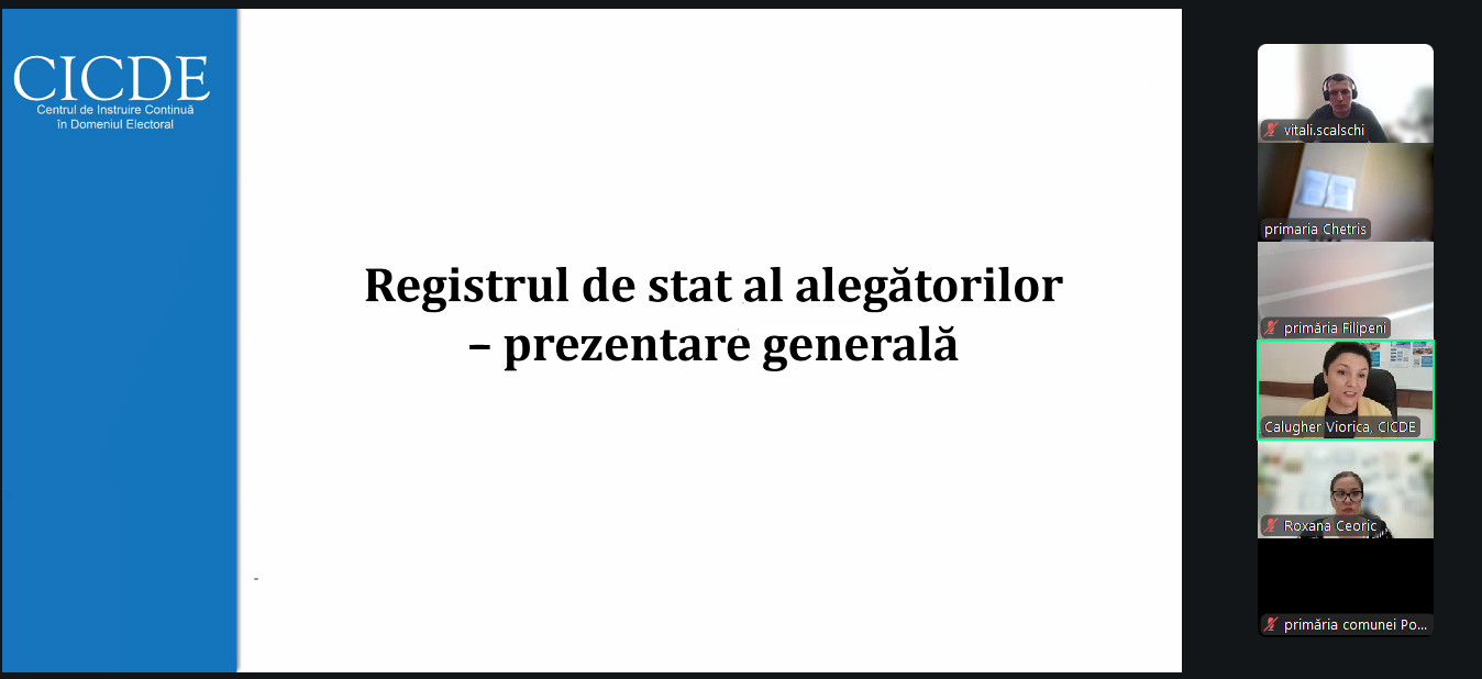 Instruire pentru consolidarea competențelor în domeniul electoral