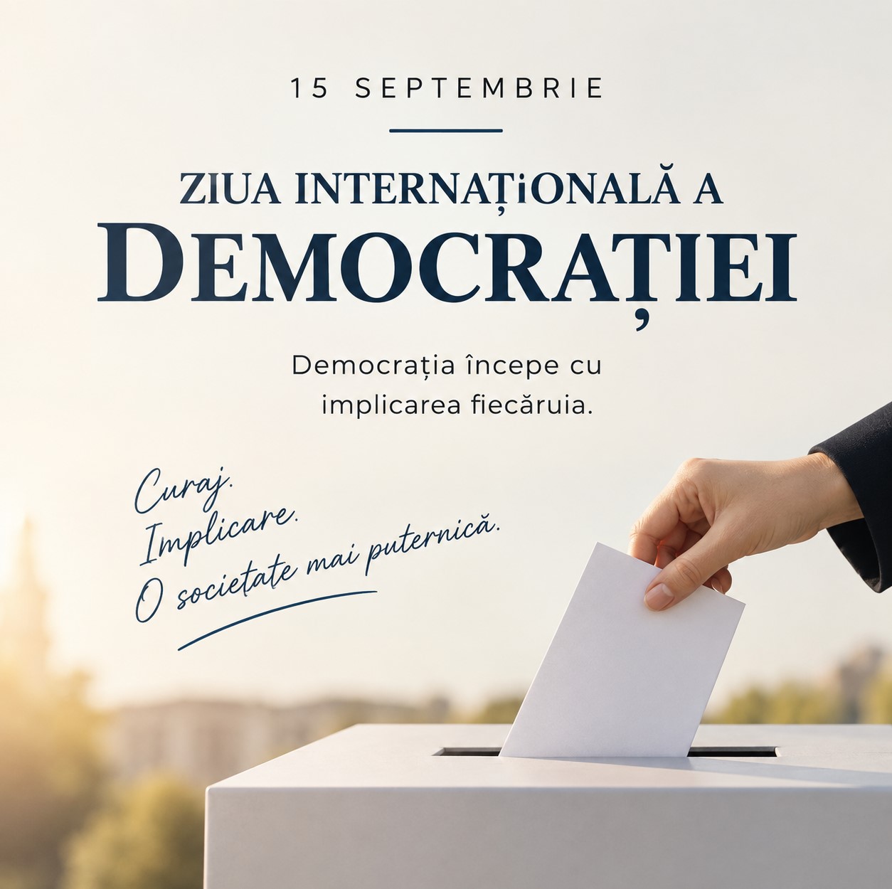 On International Democracy Day, in dialogue with the students of IP Theoretical High School Trebisăuți